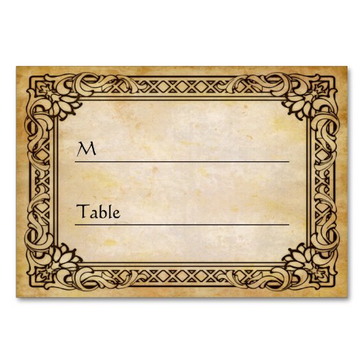 エレガントヴィンテージ結婚アンティーク表座席表 テーブルナンバー (正面)