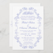 エレガントヴィンテージ結婚イスラム 招待状 (正面/裏面)