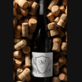 エレガントヴィンテージ結婚クレストのワインと スパークリングワインラベル