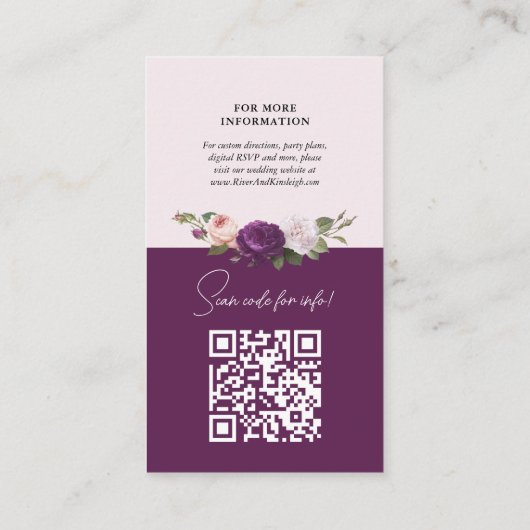 エレガントヴィンテージ結婚フローラの詳細情報カード 名刺 (裏面)