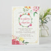 エレガントヴィンテージ結婚フローラブライダルシャワー 招待状 (スタンド正面)
