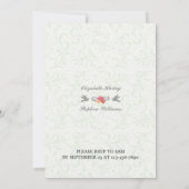 エレガントヴィンテージ結婚フローラブライダルシャワー 招待状 (裏面)