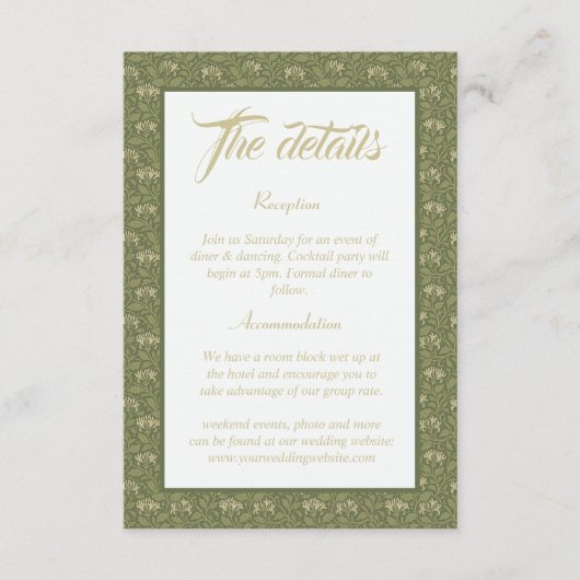 エレガントヴィンテージ結婚フローラ詳細 エンクロージャーカード (正面)