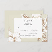 エレガントヴィンテージ結婚フローラ選択 出欠カード (正面/裏面)