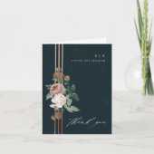 エレガントヴィンテージ結婚フローラ サンキューカード (正面)