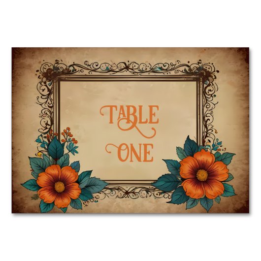 エレガントヴィンテージ結婚フローラ テーブルナンバー (正面)