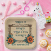 エレガントヴィンテージ結婚フローラ ペーパープレート (パーティー)