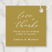 エレガントヴィンテージ結婚金ゴールドのメッセージカード フェイバータグ (裏面)