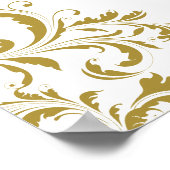 エレガントヴィンテージ結婚金ゴールドの歓迎サイン ポスター (角)