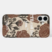 エレガントヴィンテージ花の上品な引用文が呼び出す Case-Mate iPhoneケース (裏面 (横))
