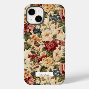 エレガントヴィンテージ花アイボリー背景 Case-Mate iPhone 14ケース