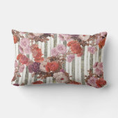 エレガントヴィンテージ花アンティークチクストライプク ランバークッション (裏面)