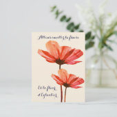 エレガントヴィンテージ花付春フランスの引用文 ポストカード (スタンド正面)