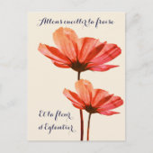 エレガントヴィンテージ花付春フランスの引用文 ポストカード (正面)