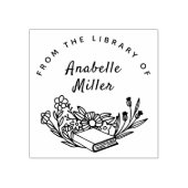 エレガントヴィンテージ花名前をカスタムする図書 ラバースタンプ (インプリント)