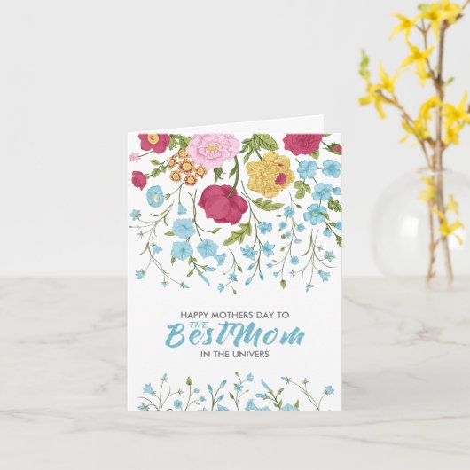 エレガントヴィンテージ花最高の母さん幸せな母の日 カード (黄色い花)