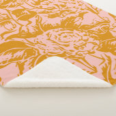 エレガントヴィンテージ花模様赤面金ゴールド シェルパブランケット (3/4)