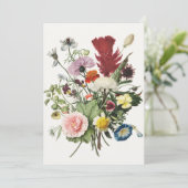 エレガントヴィンテージ花空白のグリーティングカード サンキューカード (スタンド正面)