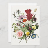 エレガントヴィンテージ花空白のグリーティングカード サンキューカード (正面/裏面)