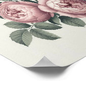 エレガントヴィンテージ英語ブルーミングバラポスター ポスター (角)