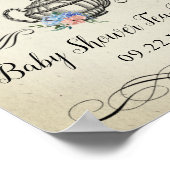 エレガントヴィンテージ茶パーティー |赤ちゃんシャワーへようこそ ポスター (角)