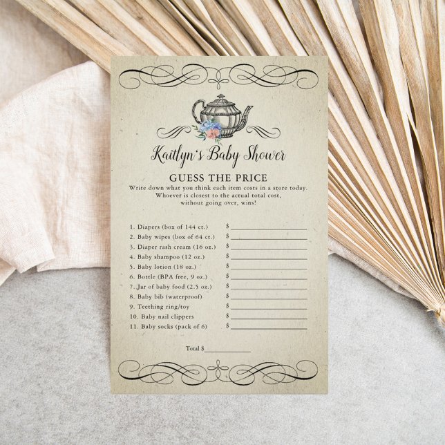 エレガントヴィンテージ茶パーティー |赤ちゃんシャワーゲーム (クリエイターアップロード済み)