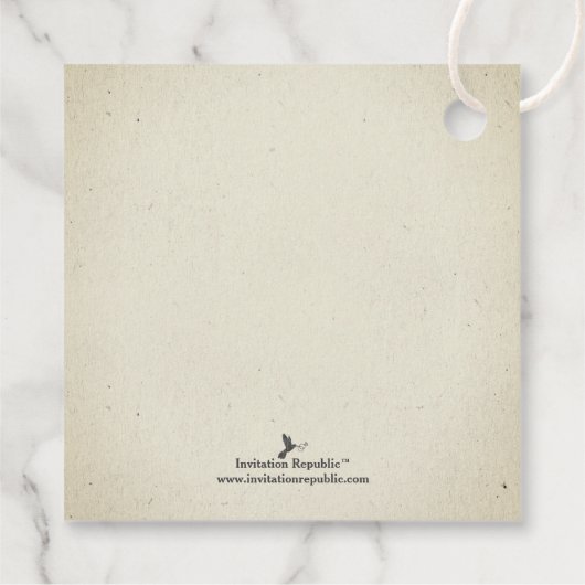 エレガントヴィンテージ茶パーティー |赤ちゃんシャワー フェイバータグ (裏面)