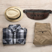 エレガントヴィンテージ茶フェイク皮革パーソナライズされた ファニーパック