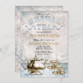 エレガントヴィンテージ茶ポット | Cupsブライダルティーシャワー 招待状 (正面/裏面)