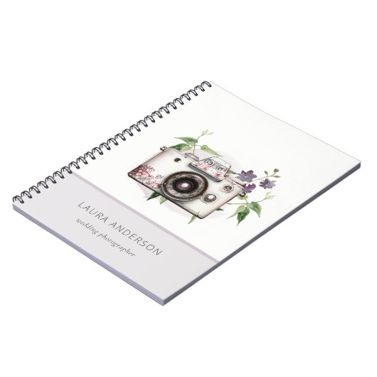 エレガントヴィンテージ薄紫フローラカメラ撮影 ノートブック (左側)