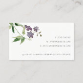 エレガントヴィンテージ薄紫フローラカメラ撮影 名刺 (裏面)