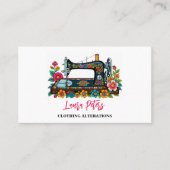 エレガントヴィンテージ裁縫マシカラフルン 名刺 (正面)