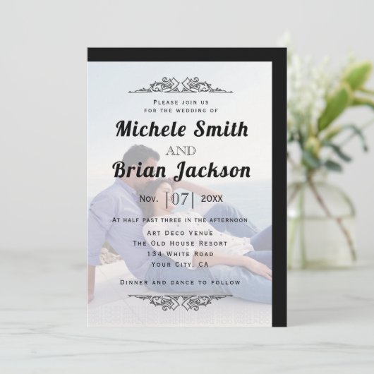 エレガントヴィンテージ要結婚素 招待状 (スタンド正面)