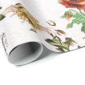 エレガントヴィンテージ詩の花アンティーク本 ラッピングペーパー (ロールコーナー)