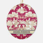 エレガントヴィンテージ赤い湖トイレデジュイミモノグラム セラミックオーナメント (左)