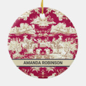 エレガントヴィンテージ赤い湖トイレデジュイミモノグラム セラミックオーナメント (裏面)