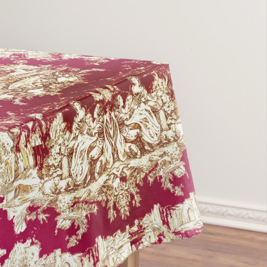 エレガントヴィンテージ赤い湖トイレデジュイミモノグラム テーブルクロス (インサイチュ)