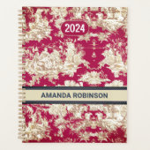 エレガントヴィンテージ赤い湖トイレデジュイミモノグラム プランナー手帳 (正面)