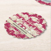 エレガントヴィンテージ赤い湖トイレデジュイミモノグラム ペーパーコースター (アングル)