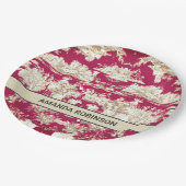 エレガントヴィンテージ赤い湖トイレデジュイミモノグラム ペーパープレート (アングル)