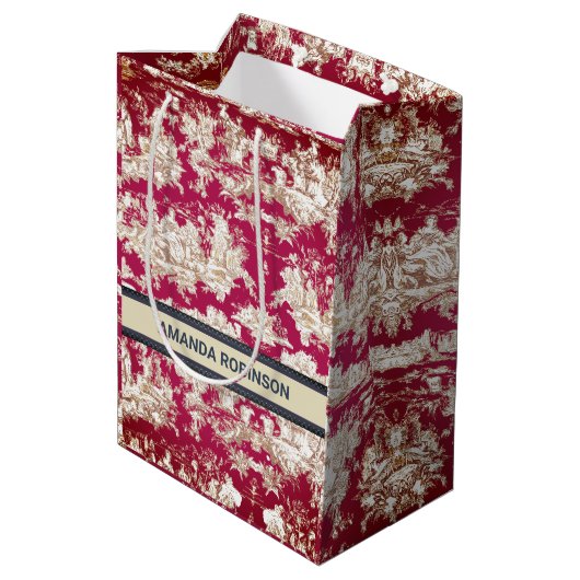 エレガントヴィンテージ赤い湖トイレデジュイミモノグラム ミディアムペーパーバッグ (裏面アングル)