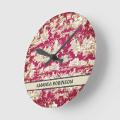 エレガントヴィンテージ赤い湖トイレデジュイミモノグラム ラウンド壁時計 (傾斜)