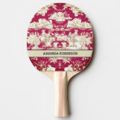 エレガントヴィンテージ赤い湖トイレデジュイミモノグラム 卓球ラケット (裏面)