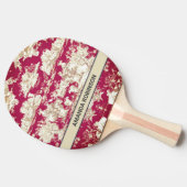 エレガントヴィンテージ赤い湖トイレデジュイミモノグラム 卓球ラケット (横)
