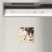 エレガントヴィンテージ赤い羽毛のクールペンとインクウェル マグネット (インサイチュ (食洗機))