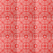 エレガントヴィンテージ赤と白バロックの渦巻き タイル