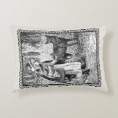 エレガントヴィンテージ赤乗用フードバスケットウッド アクセントクッション (正面)