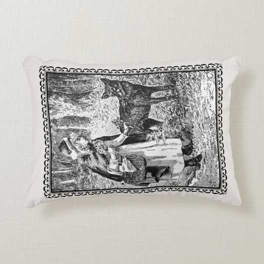 エレガントヴィンテージ赤乗用フードバスケットウッド アクセントクッション (正面)