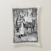 エレガントヴィンテージ赤乗用フードバスケットウッド アクセントクッション (正面(垂直))