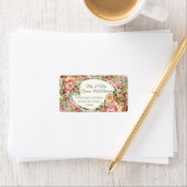 エレガントヴィンテージ赤面バラフローラ差出人住所 ラベル (インサイチュ)